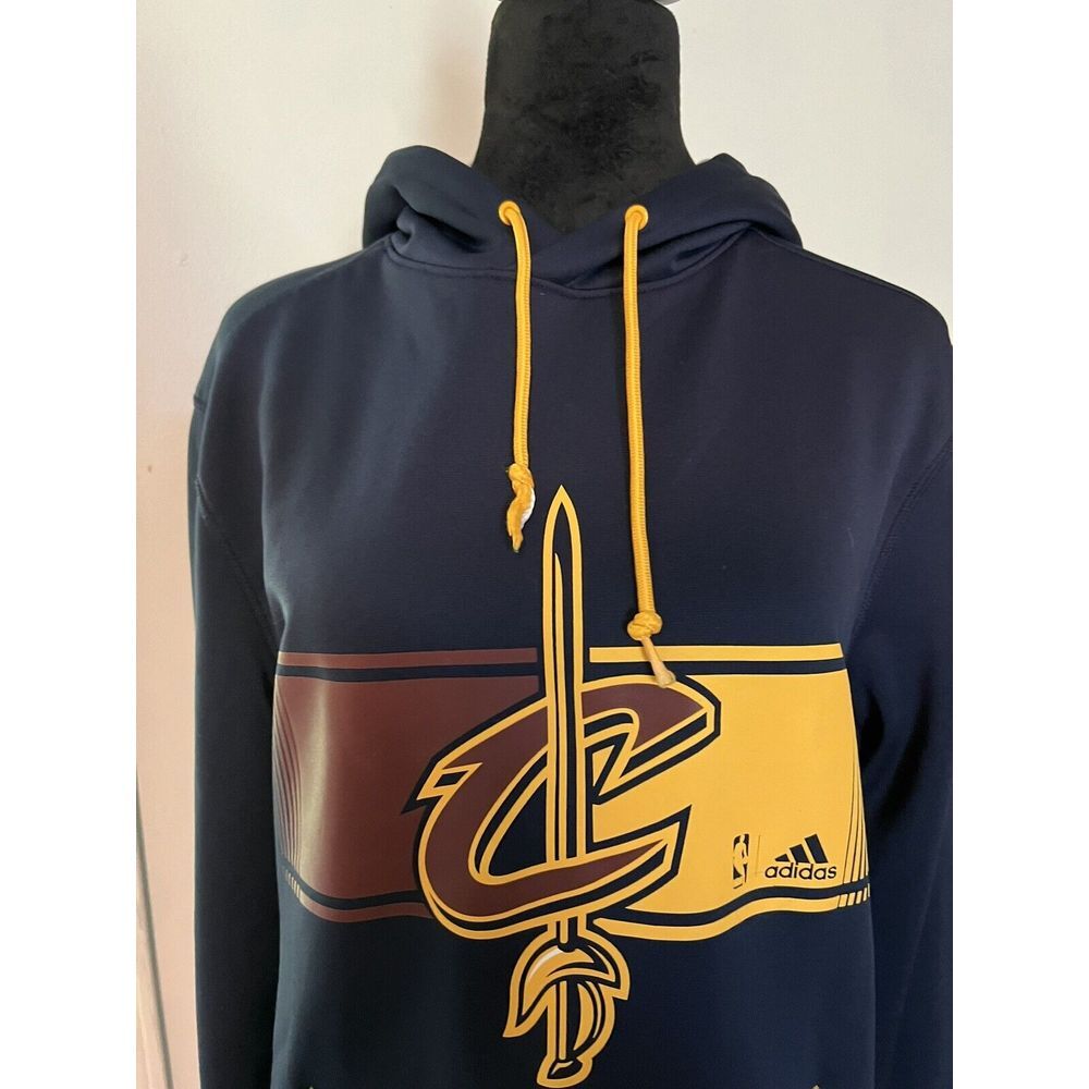 Adidas NBA Cleveland Cavaliers Climawarm Hoodie Mens Navy Blue Pullover Large